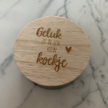 Blikje met houten deksel - rond zwart - Afbeelding 4