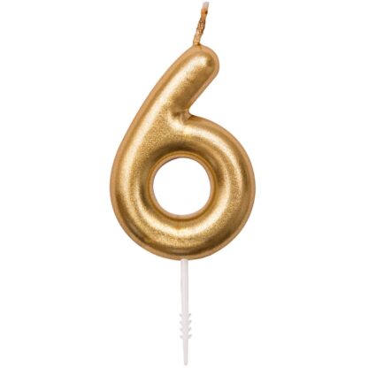 Gouden cijferkaarsje - 6