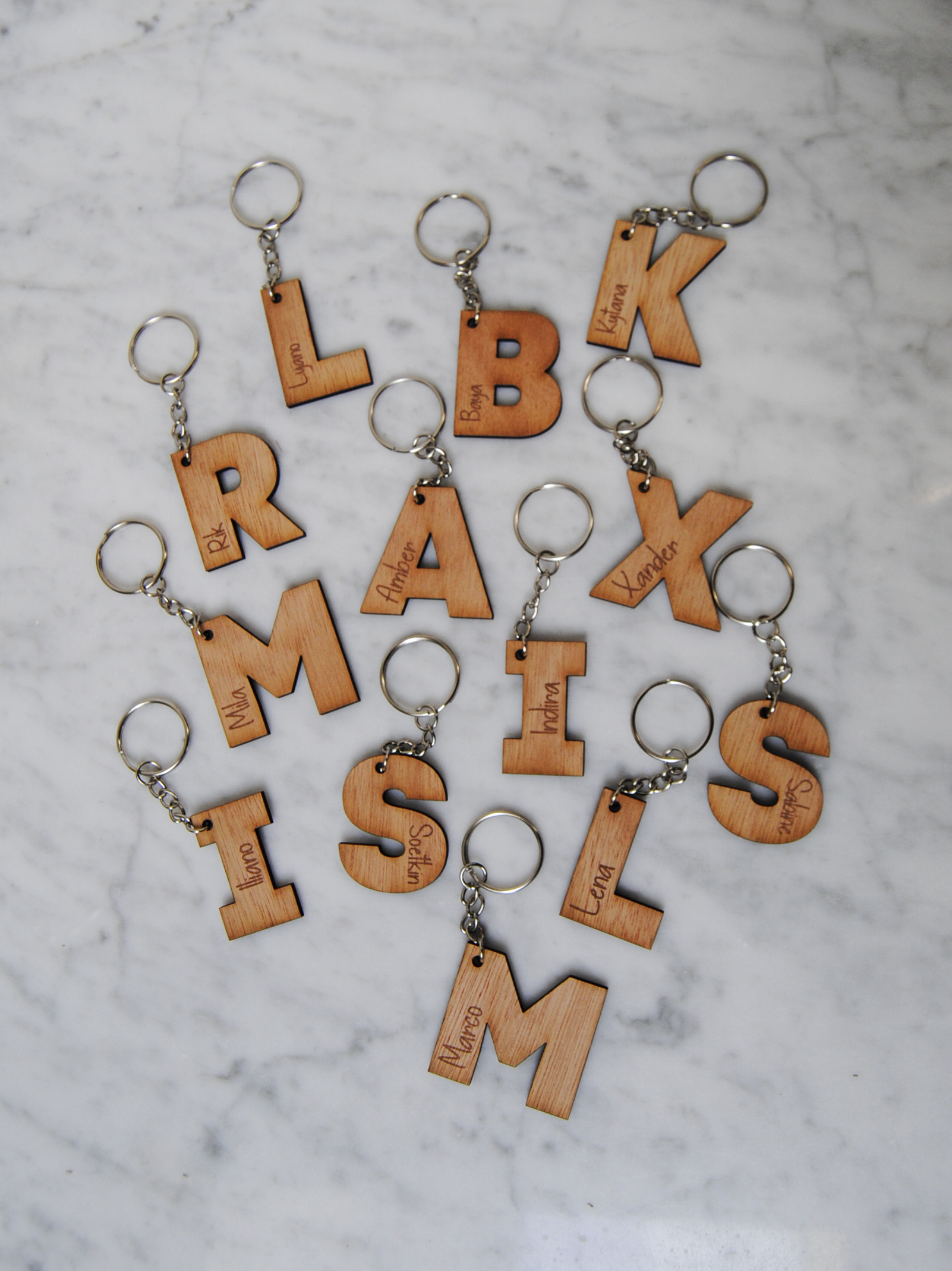 Sleutelhanger letter - hout