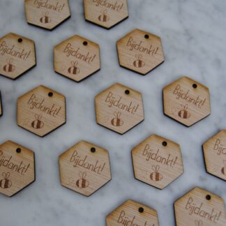 Label op maat - hout