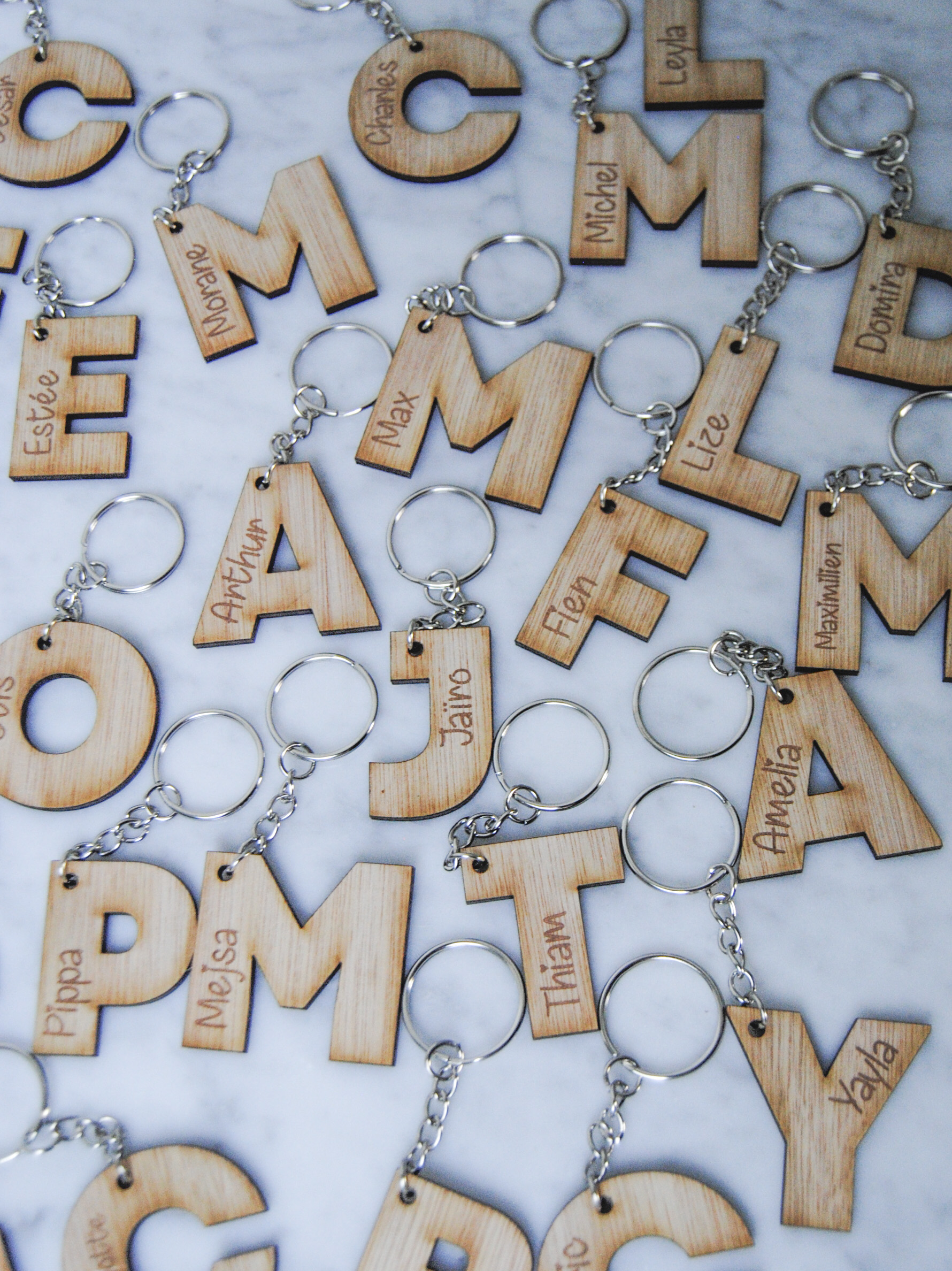 Sleutelhanger letter - hout