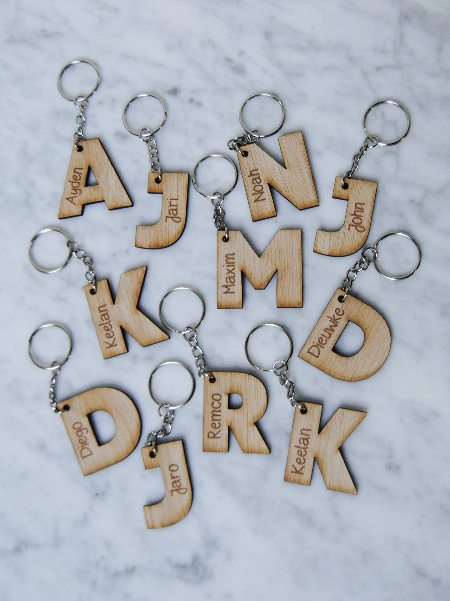 Sleutelhanger letter - hout