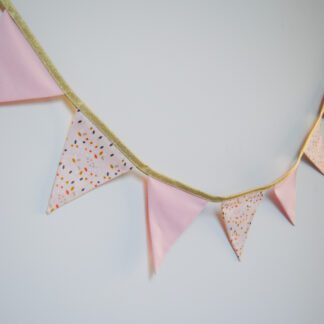 Kleine vlaggenlijn - safari roze-goud - 9 vlagjes